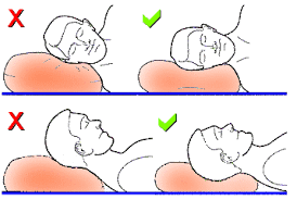 four images of proper pillow support